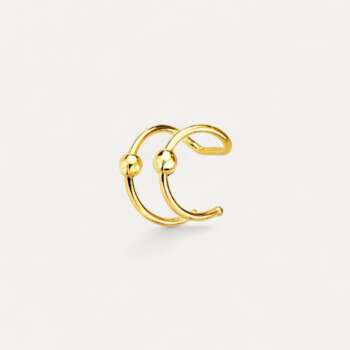 Ear Cuff Oro Amarillo con Bolitas VAL de ALDA JOYEROS
